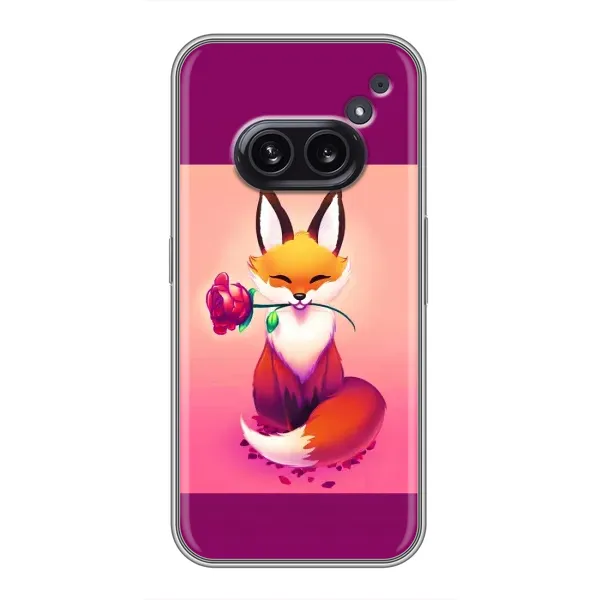 Чехол с принтом «Лисичка с розочкой» для Nothing Phone 2a