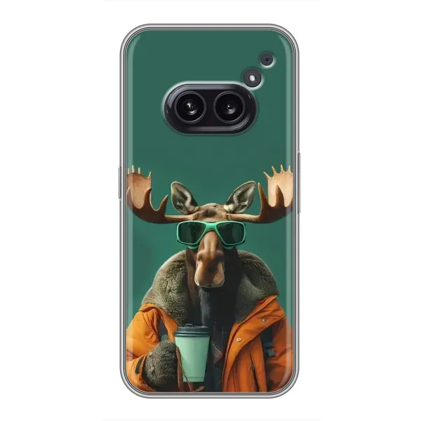 Чехол с принтом «Лось с кофе» для Nothing Phone 2a