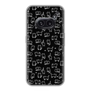 Чехол с принтом для Nothing Phone 2a (AlphaPrint) Модные коты (Меленькие котики)