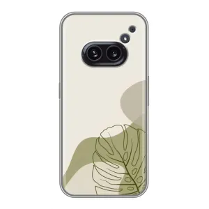 Силиконовый чехол с принтом в цветах на Nothing Phone 2a (Зеленая монстера дизайн)