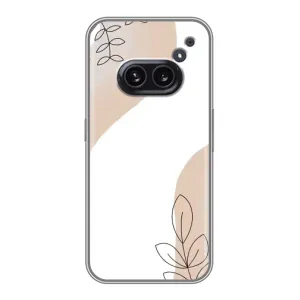 Силиконовый чехол с принтом в цветах на Nothing Phone 2a (Нюдовая веточка абстракция)