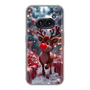 Яркий чехол для Nothing Phone 2a с Зимними Оленятами (Олень среди подарков)