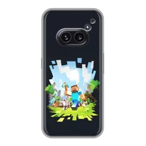 Чехол Майнкрафт на Nothing Phone 2a (AlphaPrint) Minecraft (персонажи Minecraft)
