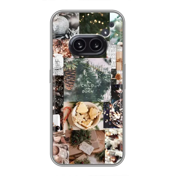 Чехол с принтом «Рождественский коллаж» для Nothing Phone 2a