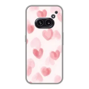 Чехол с розовым рисунком для Nothing Phone 2a (Розовые сердечки)