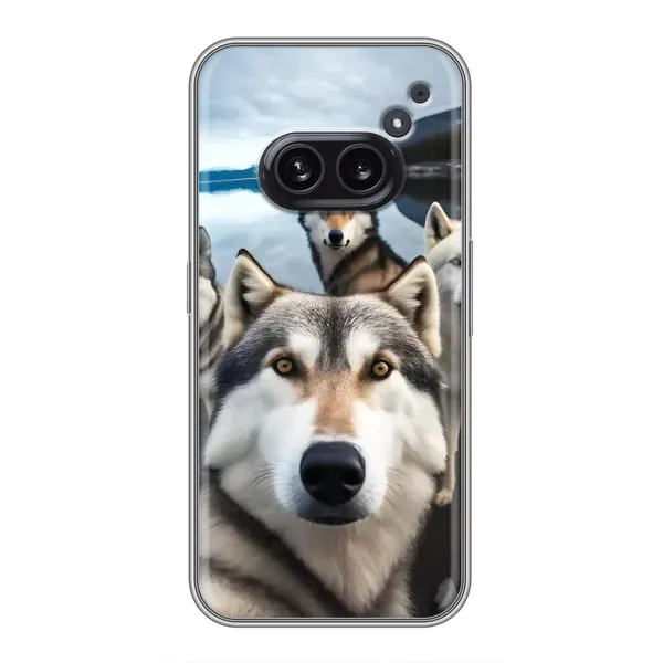 Чехол с принтом «Селфи ХАски» для Nothing Phone 2a Чехол с принтом «Селфи ХАски» для Nothing Phone 2a