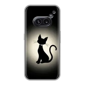 Чехол с принтом для Nothing Phone 2a (AlphaPrint) Модные коты (Силуэт котика)
