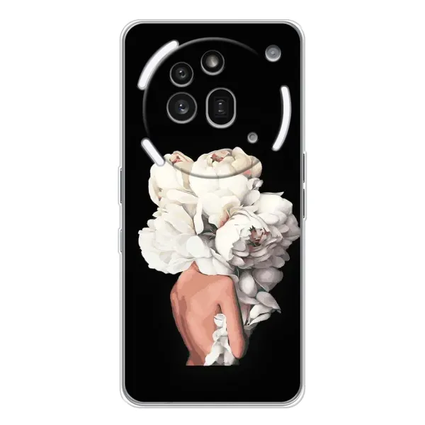 Чехол с принтом «Белые цветы» для Nothing Phone (3a) Pro