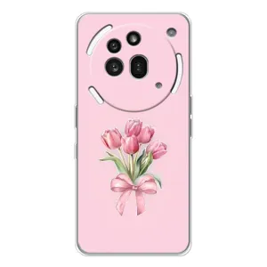 Чехол с розовым рисунком для Nothing Phone (3a) Pro (Букет цветов)