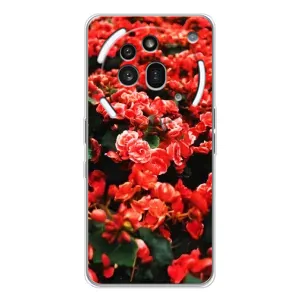 Чехлы с Цветами для Nothing Phone (3a) Pro (VPrint) (Цветы красные)