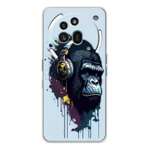 Чохол з Мавпами Nothing Phone (3a) Pro - (AlphaPrint) (Горила в навушниках)