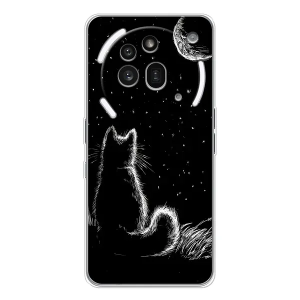 Чохол з принтом «Котик і місяць» для Nothing Phone (3a) Pro