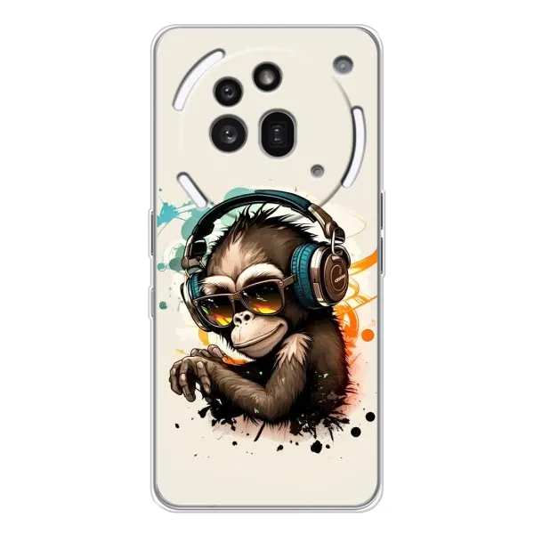 Чохол з принтом «Макака в навушниках» для Nothing Phone (3a) Pro
