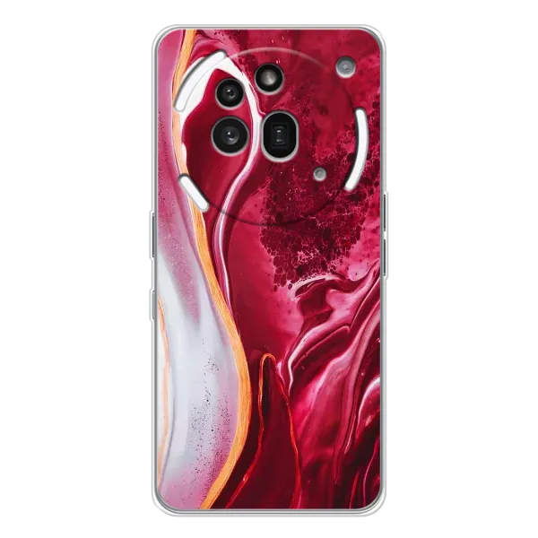 Чехол с принтом «Мрамор красный» для Nothing Phone (3a) Pro