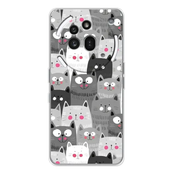 Чохол з принтом «Мальовані котики» для Nothing Phone (3a) Pro