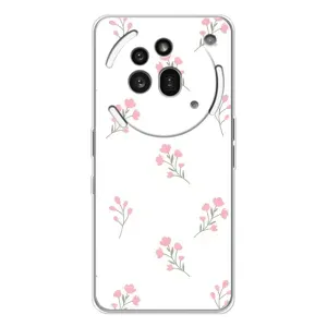 Чехол с розовым рисунком для Nothing Phone (3a) Pro (Розовые цветы)