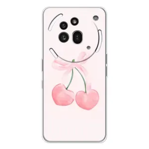 Чехол с розовым рисунком для Nothing Phone (3a) Pro (Розовые вишни)