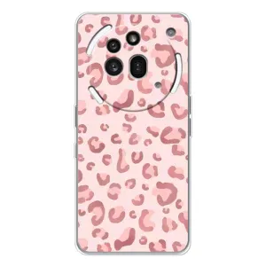 Чехол с розовым рисунком для Nothing Phone (3a) Pro (Розовый леопард)