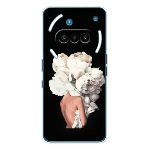 Чехлы (ART) Цветы на Nothing Phone (3a) (VPrint) (Белые цветы)