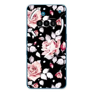 Чохли з квітами для Nothing Phone (3a) (VPrint) (Квіти на чорному)
