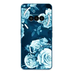 Чехлы (ART) Цветы на Nothing Phone (3a) (VPrint) (Голубые Бутоны)