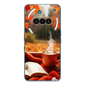 Чехол с уникальным дизайном «Осень с кофе» для Nothing Phone (3a) (Кофе и дождь)