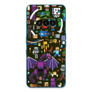 Чехол Майнкрафт на Nothing Phone (3a) (AlphaPrint) Minecraft (Коллаж Майнкрафт)