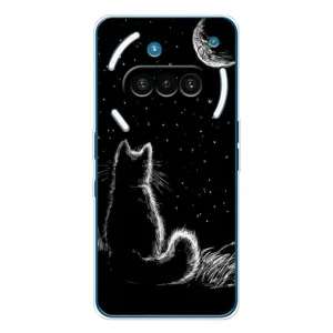 Чохол з принтом для Nothing Phone (3a) (AlphaPrint) Модні коти (Котик і місяць)