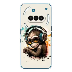 Чохол з Мавпами Nothing Phone (3a) - (AlphaPrint) (Макака в навушниках)