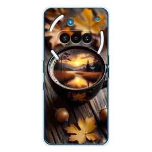 Чехол с уникальным дизайном «Осень с кофе» для Nothing Phone (3a) (Темный кофе)