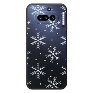 Зимні Чохли для Nothing Phone (4a) 
 - прозорий фон (Білі сніжинки)