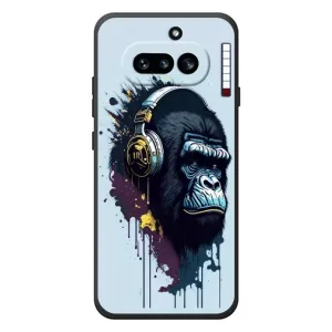 Чехол с Обезьянами Nothing Phone (4a) - (AlphaPrint) (Горилла в наушниках)