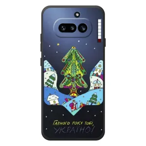 Зимні Чохли для Nothing Phone (4a) 
 - прозорий фон (Різдвяний герб)