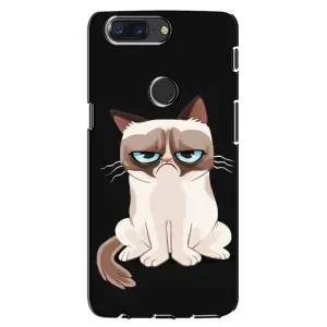 Чехол с принтом для One Plus 5T (AlphaPrint) Модные коты (Грустный кот)