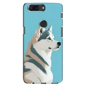 Чехол с Хаски для One Plus 5T - (AlphaPrint) (Хаски арт)