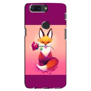 Чехлы с картинкой Лисички для One Plus 5T (VPrint) (Лисичка с розочкой)