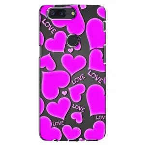 Чехлы для любимой на ВанПлас 5Т (VPrint) (Pink hearts)
