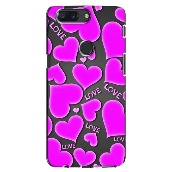 Чехол с принтом «Pink hearts» для OnePlus 5T