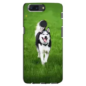 Чехол с Хаски для One Plus 5T - (AlphaPrint) (Радостный Хаски)