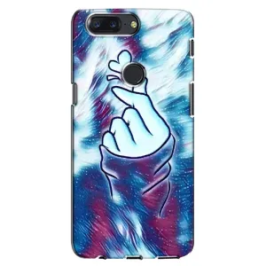 Чехол с принтом для One Plus 5T (AlphaPrint - Знак сердечка) (Радужное сердце)