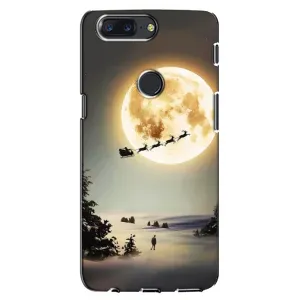 Новогодние, Праздничные Чехлы для One Plus 5T - 2024 год (Санта на луне)