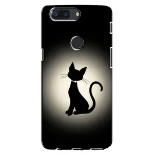 Чехол с принтом для One Plus 5T (AlphaPrint) Модные коты (Силуэт котика)