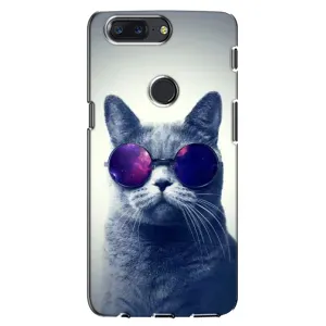 Чехол с принтом для One Plus 5T (AlphaPrint) Модные коты (Стильный кот)