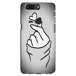Чехол с принтом для One Plus 5T (AlphaPrint - Знак сердечка) (Значок Love)