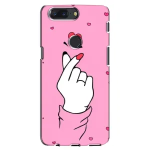 Чехол с принтом для One Plus 5T (AlphaPrint - Знак сердечка) (Знак Love)
