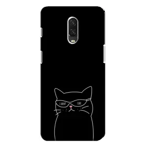 Чехол с рисунком кот на One Plus 6T (Равнодушный кот)