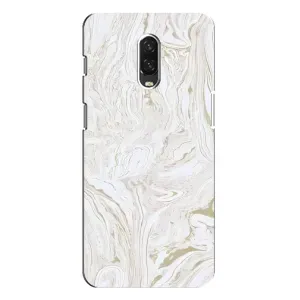 Мраморный чехол на One Plus 6T (VPrint) (Белый мрамор)