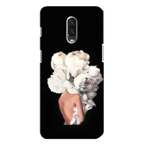 Чехлы (ART) Цветы на One Plus 6T (VPrint) (Белые цветы)