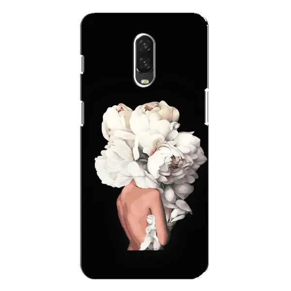 Чохол з принтом «Білі квіти» для OnePlus 6T