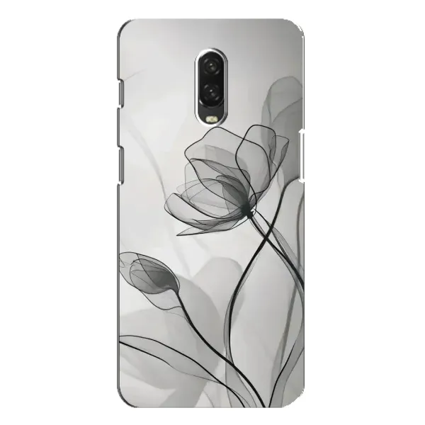 Чехол с принтом «Черные цветы» для OnePlus 6T
